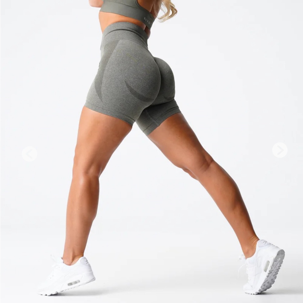 NVGTN Khaki Green Contour Seamless Shorts